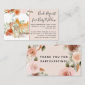 Boeken van bosbossen van het Beer van Floral Baby  Visitekaartje (Voorkant / Achterkant)