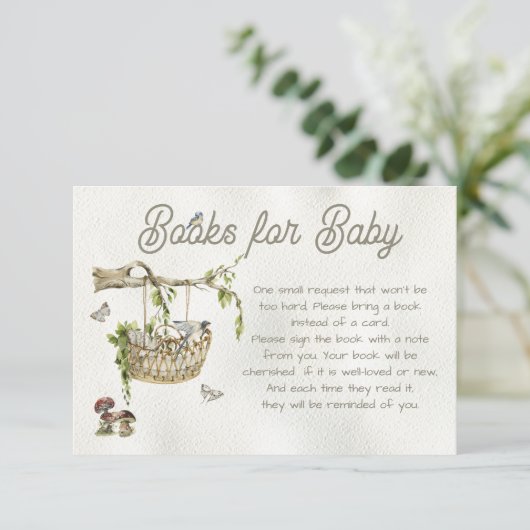 Boeken van bossen voor Baby shower Kaart (Staand voorkant)
