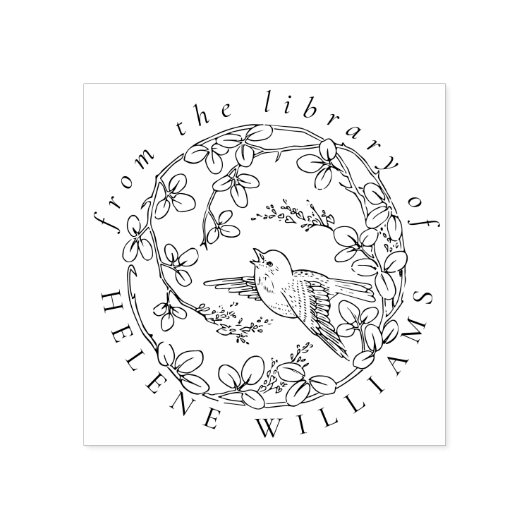 Boeken van Botanische Bird Elegant Script Library Rubberstempel (Afrduk)