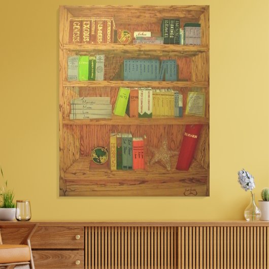 Boeken van de Bijbel Canvas Afdruk (Insitu (Woonkamer))