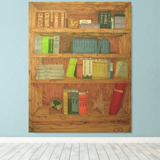 Boeken van de Bijbel Canvas Afdruk (Insitu (Houten vloer))