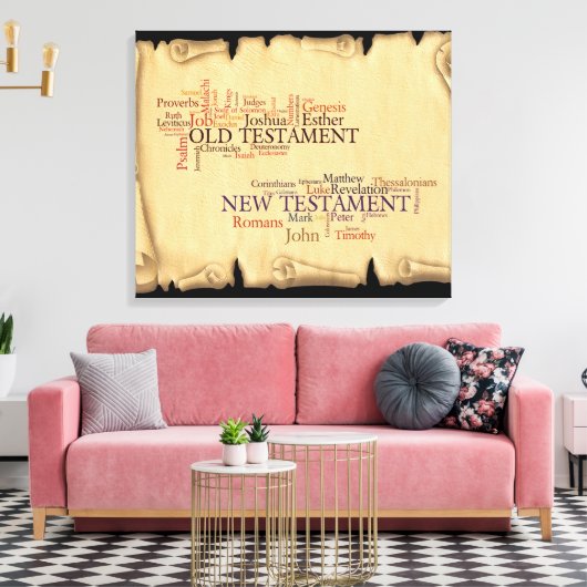 Boeken van de Bijbel gestrekte canvas Afdruk (Insitu (Woonkamer))