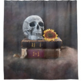  boeken van de schedel Geel Zonnebloem Gothic Douchegordijn (Voorkant)