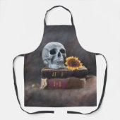  boeken van de schedel Geel Zonnebloem Gothic Schort (Voorkant)