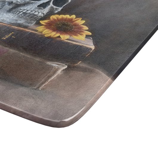  boeken van de schedel Geel Zonnebloem Gothic Snijplank (Hoek)