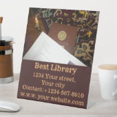 Boeken van de vorige eeuw reclamebord met voetstuk (Insitu)