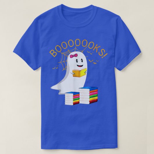 Boeken van Halloween Ghost Reading Library Book Lo T-shirt (Design voorkant)