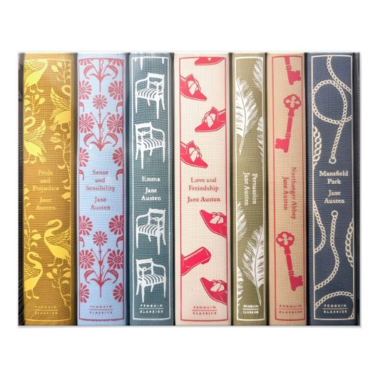 Boeken van Jane Austen Foto Afdruk (Voorkant)