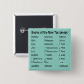 Boeken van New Testament Vierkante Button 5,1 Cm (Voorkant /achterkant)