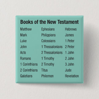 Boeken van New Testament Vierkante Button 5,1 Cm