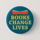 Boeken veranderen levens ronde button 5,7 cm (Voorkant)