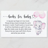 Boeken Verzoek om Baby roze olifant Baby shower Informatiekaartje