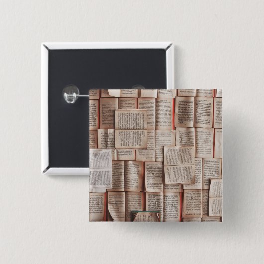  boeken vierkante button 5,1 cm (Voorkant /achterkant)