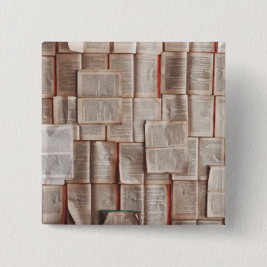  boeken vierkante button 5,1 cm (Voorkant)