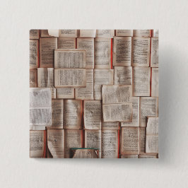  boeken vierkante button 5,1 cm