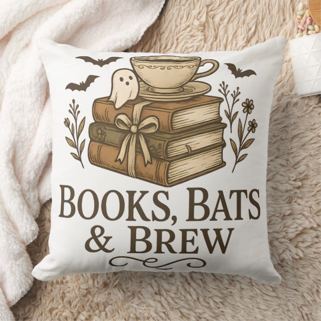 Boeken Vleermuizen Brouwen Halloween Koffie Reader Kussen (Deken)