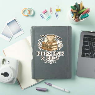 Boeken Vleermuizen En Brouw Cozy Halloween Lezer Sticker