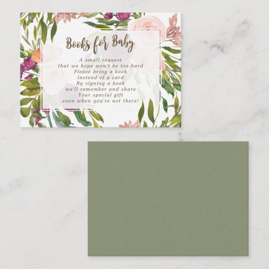boeken voor baby - aanvraagkaarten griekse bloemen informatiekaartje (Voorkant / Achterkant)