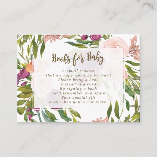 boeken voor baby - aanvraagkaarten griekse bloemen informatiekaartje (Voorkant)