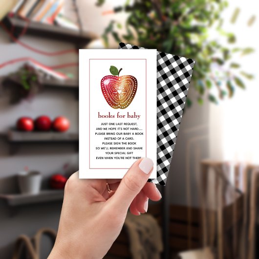 Boeken voor Baby Apple Baby shower Book Request Informatiekaartje