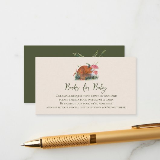 Boeken voor Baby Autumn Woodland Fox Informatiekaartje (Voorkant / Achterkant in situ)