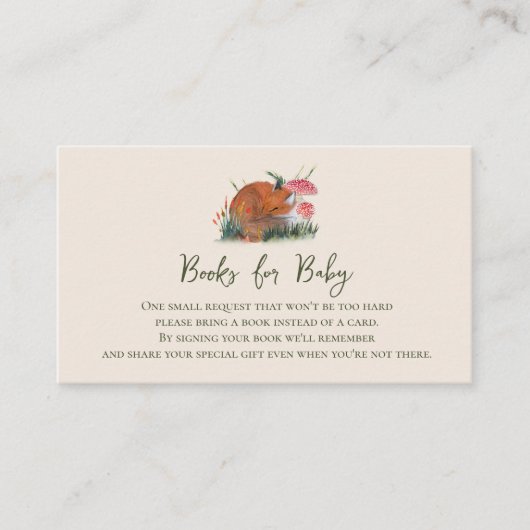 Boeken voor Baby Autumn Woodland Fox Informatiekaartje (Voorkant)