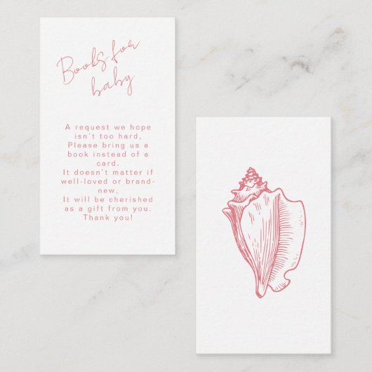 Boeken voor Baby Baby Chic Pink Seashell Baby show Informatiekaartje (Voorkant / Achterkant)