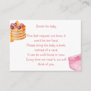 Boeken voor baby, baby girl shower informatiekaartje