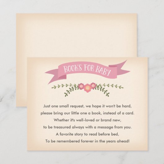 Boeken voor baby - Baby shower Game Kaart (Voorkant / Achterkant)