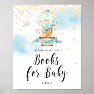 Boeken voor Baby Baby shower heteluchtballon Poster