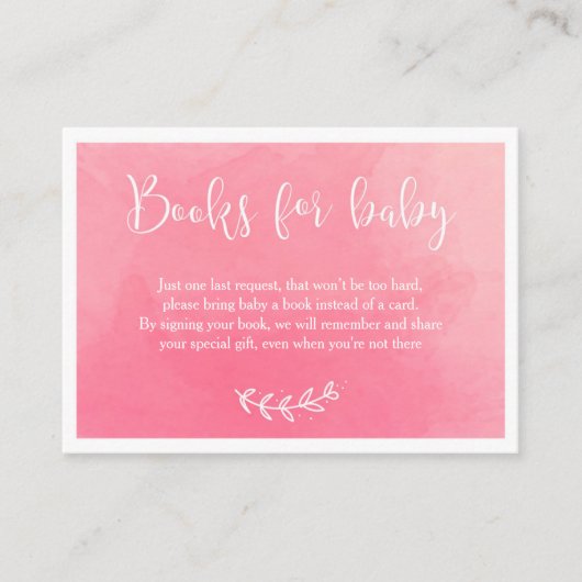 Boeken voor baby | Baby shower Invitation Insert Informatiekaartje (Voorkant)