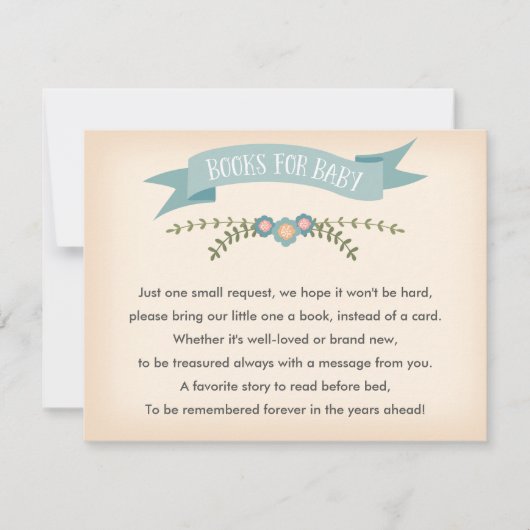 Boeken voor baby - Baby shower Kaart (Voorkant)