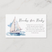 Boeken voor Baby | Baby shower van de zeilboot Informatiekaartje (Voorkant)