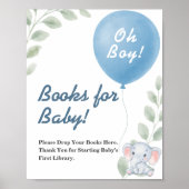 Boeken voor Baby Balloon Elephant Baby shower SIGN Poster (Voorkant)