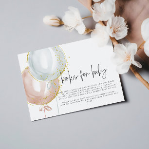 Boeken voor Baby Balloon Gender Reveal Baby shower Informatiekaartje
