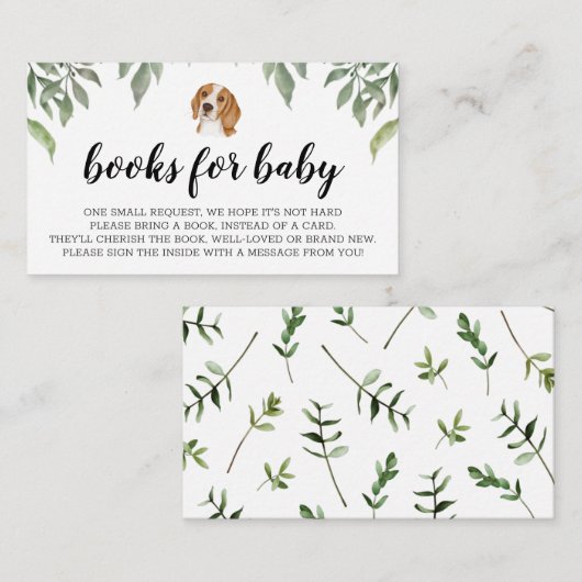Boeken voor Baby Beagle Waterverf Enclosure Card Informatiekaartje (Voorkant / Achterkant)
