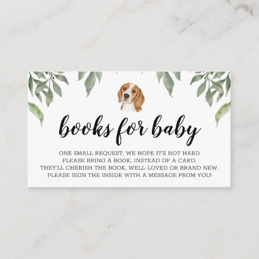 Boeken voor Baby Beagle Waterverf Enclosure Card Informatiekaartje (Voorkant)