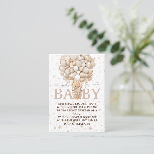 Boeken voor Baby Bearly wait baby shower Informatiekaartje (Staand voorkant)