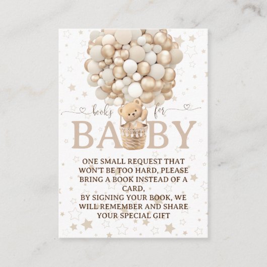 Boeken voor Baby Bearly wait baby shower Informatiekaartje (Voorkant)