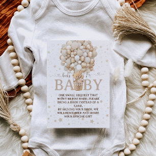 Boeken voor Baby Bearly wait baby shower Informatiekaartje
