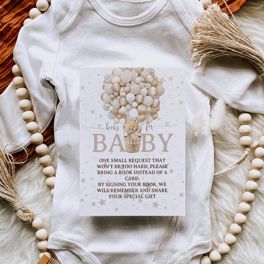 Boeken voor Baby Bearly wait baby shower Informatiekaartje
