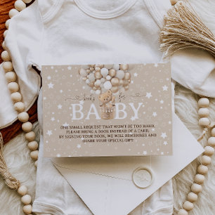 Boeken voor Baby Bearly wait baby shower Informatiekaartje