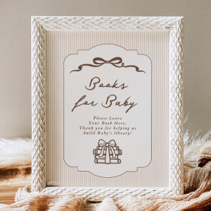 Boeken voor baby Bebe Cafe Bruine Boog Handgeteken Poster