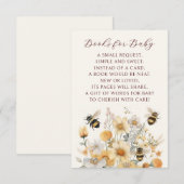 Boeken voor Baby Bee Wildflower Floral Baby shower Informatiekaartje (Voorkant / Achterkant)