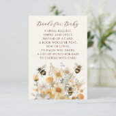 Boeken voor Baby Bee Wildflower Floral Baby shower Informatiekaartje (Staand voorkant)