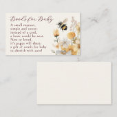 Boeken voor Baby Bee Wildflower Floral Baby shower Informatiekaartje (Voorkant / Achterkant)