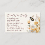 Boeken voor Baby Bee Wildflower Floral Baby shower Informatiekaartje (Voorkant)
