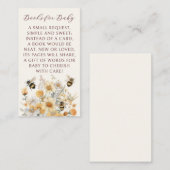 Boeken voor Baby Bee Wildflower Floral Baby shower Informatiekaartje (Voorkant / Achterkant)