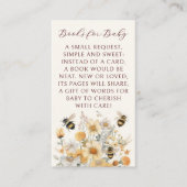 Boeken voor Baby Bee Wildflower Floral Baby shower Informatiekaartje (Voorkant)