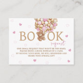 Boeken voor Baby Beer met roze ballonnen Boho Informatiekaartje (Voorkant)